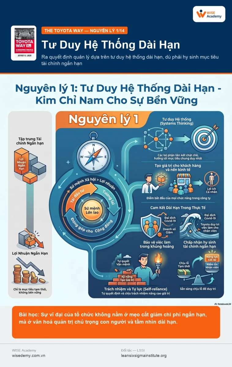 The Toyota Way (1/15): Ra quyết định quản lý dựa trên tư duy hệ thống dài hạn, thậm chí phải hy sinh các...