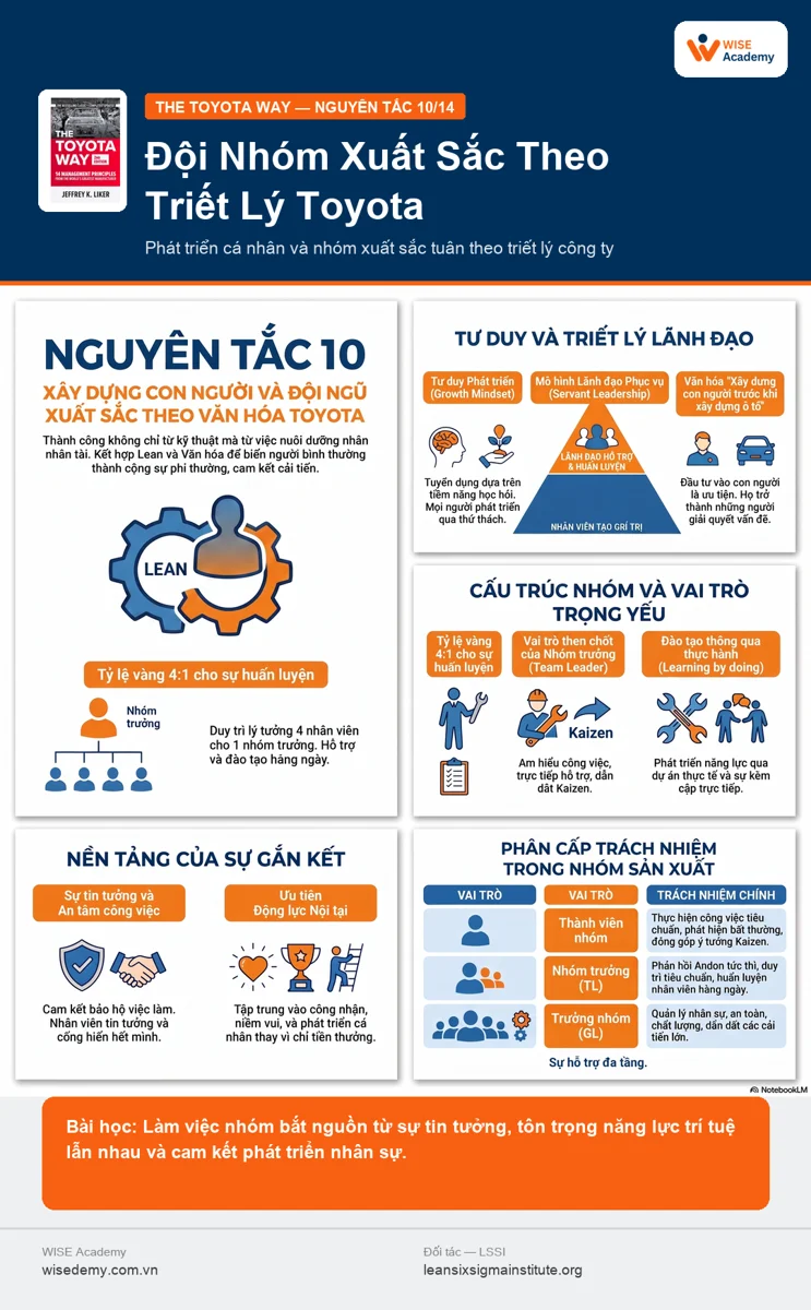 The Toyota Way (10/15): Phát triển các cá nhân và nhóm xuất sắc tuân theo triết lý của công ty
