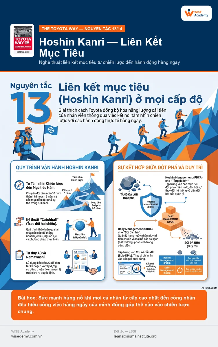 The Toyota Way (13/15): Tập trung năng lượng cải tiến của nhân viên thông qua các mục tiêu được liên kết ở...