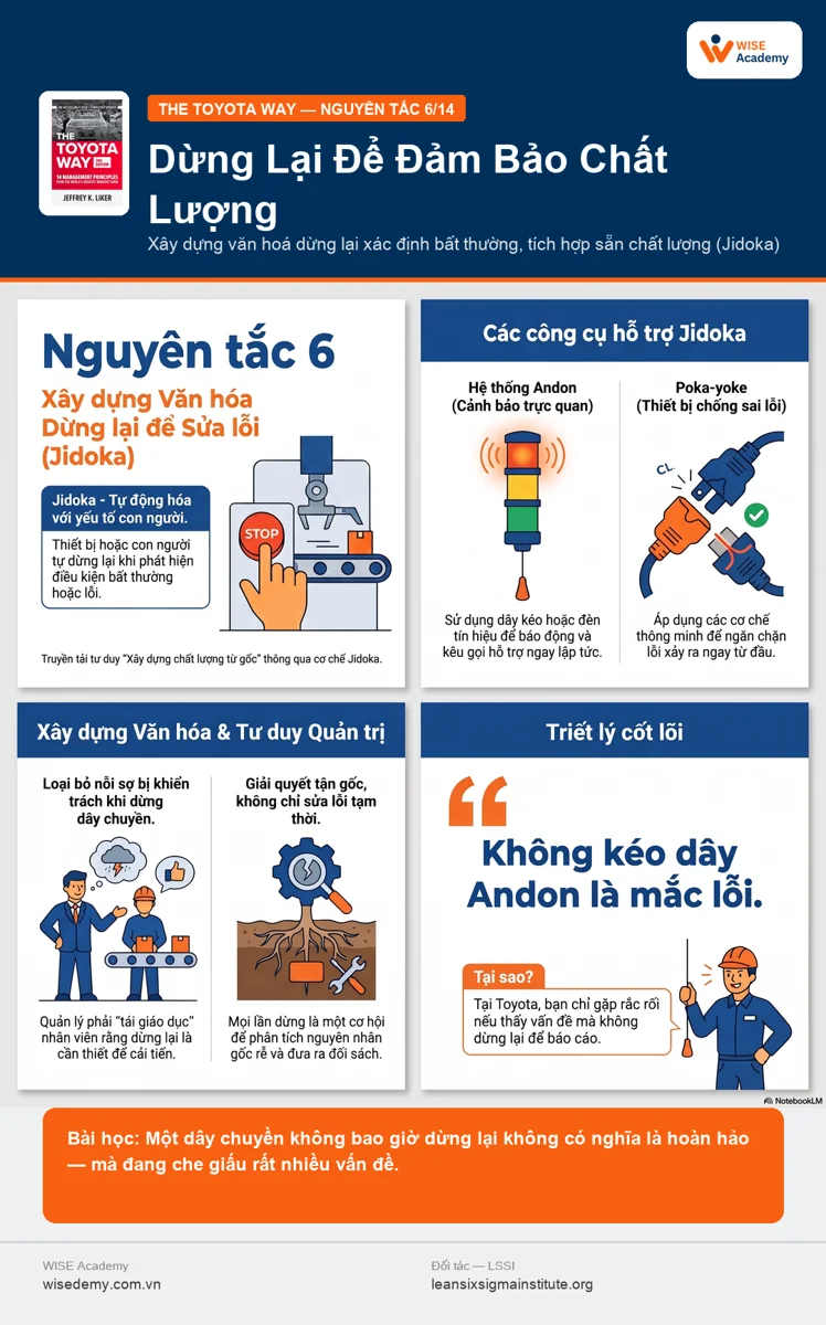 The Toyota Way (6/15): Xây dựng văn hoá dừng lại để xác định bất thường và tích hợp sẵn chất lượng (Jidoka)