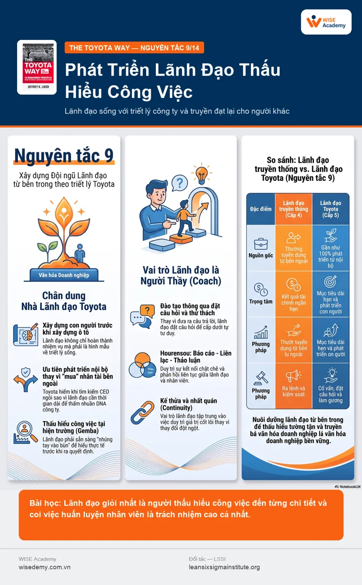 The Toyota Way (9/15): Phát triển những nhà lãnh đạo thấu hiểu công việc, sống với triết lý và truyền đạt...
