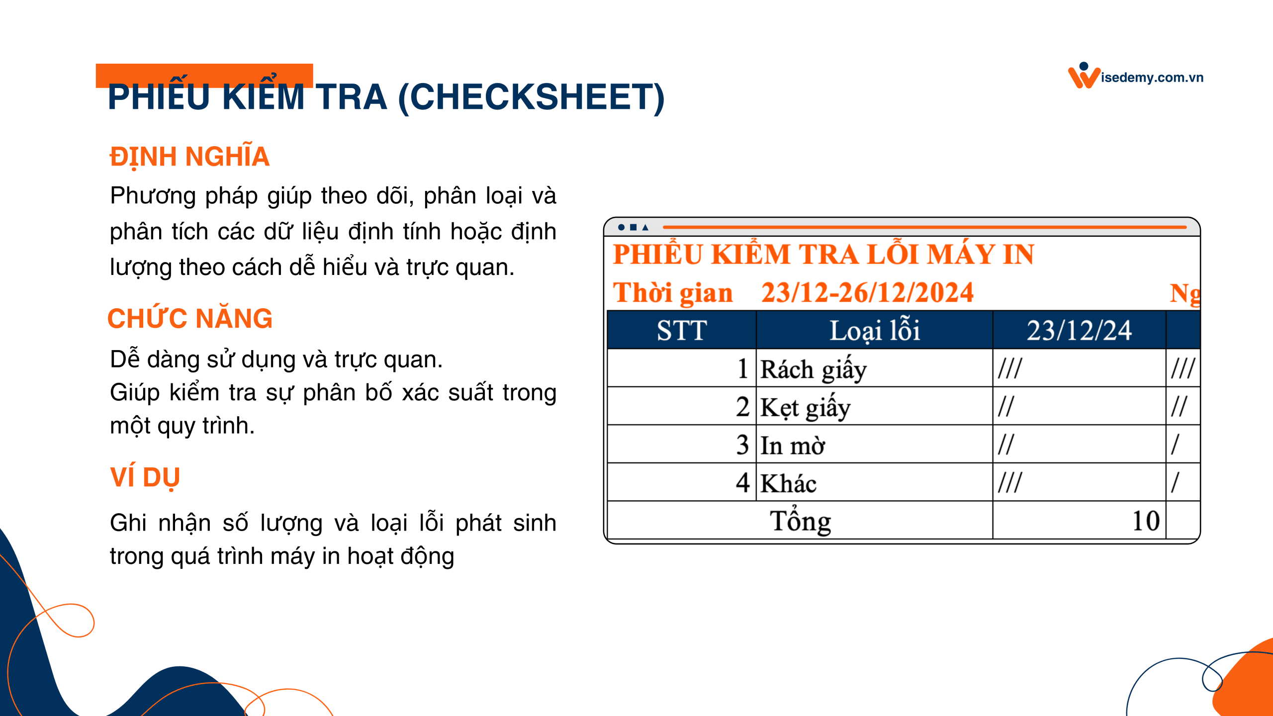 PHIẾU KIỂM TRA ỨNG DỤNG TRONG NGÀNH SẢN XUẤT